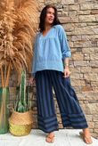 Prairie Pintuck Cotton Smock Denim